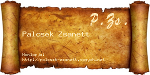 Palcsek Zsanett névjegykártya