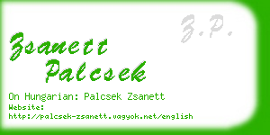 zsanett palcsek business card